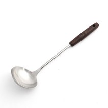 스텐 주방 긴 국자 요리 조리 찌개 국물 스푼 우드 손잡이 9.5x35cm, 상세 참조