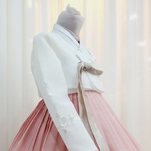 한복대여 종로한복 다비다명주 핑크베이지 패치