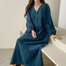 스위트플러스 임부복 겨울 플레어 코듀로이 임산부 롱 수유 원피스