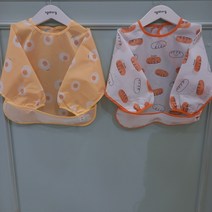 아가방 방수긴팔턱받이 계란이와 브레드 턱받이~! 식사시간에는 엄마도 아기도 편안하게 ~ 우리 아이들이 편안하고 마음 놓고 먹을 수 있게~ 소매에 묻지 않아서 너무너무 좋아용, 옐로우(계란이)