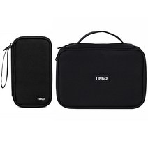 팅고 미니 디지털 수납용 케이블 파우치, 미니+2단 블랙