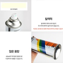 락카 아이보리 6x23cm 420ml 스프레이 뿌리는 페인트 도색 목재 철공 블랙코트 도금 은은한무광 방청코팅제 메탈릭