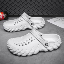 빅 사이즈 2022 여름 남성 샌들 가벼운 EVA 캐주얼 신발 구멍 클로그 연인 홈 가든, white+43