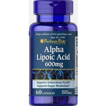 Puritans Pride 알파 리포산 600 Mg-60 캡슐