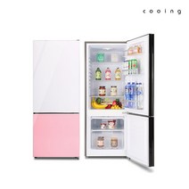 쿠잉 글라스 콤비 소형냉장고 일반형 냉장고 189L BSR-C192WP