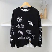 JJ 파이브 낙서 박스 맨투맨