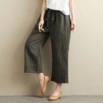 여성 허리밴딩 8부 통바지 린넨 바지 KA2-8879