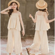 [당일발송] 주니어 메이비와이드팬츠세트 주니어여름상하복 바캉스룩 주니어세트