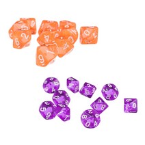 shangren RPG MTG 파티 재미를 위한 20Pc D10 주사위 다이 다면체 주사위, 설명, 오렌지, 보라색, 설명