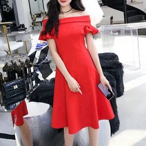 kirahosi 여성 러플소매 오프숄더 원피스 리조트룩 비치드레스 + 덧신증정 Debr7o
