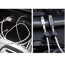 혁신적인 스마트 케이블 자석홀더 휴대폰충전기 차량용 홀더 스마트폰 받침대 스탠드 군밤이네, 블랙