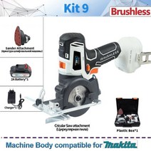 전기톱 Makita 18V 브러시리스 미니 원형톱 및 임팩트 드릴 스크루 드라이버 톱 진동 도구 샌더 콤보키트, [09] kit9