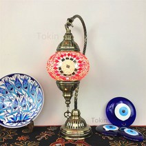 특이한무드등 수유등 터키 스테인글라스 윤식당 모로코 스탠드 빈티지 로맨틱 침실 거실 식당 호텔 펜션 바 수제 유리, 누름버튼스위치, 로즈 TS1P01+SSP