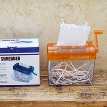 문서세단기 파쇄기 세절기 a6 paper shredder for bills 영수증 카드 편지 티켓 easy 스트립 커터 핸드 커팅 머신 조용한, 주황색