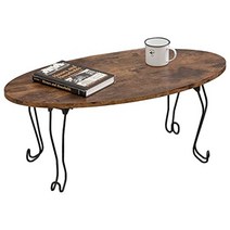 하기하라 MT-6864 인테리어 접이식 낮은 책상 앉은다리 식탁 컴퓨터 티테이블, 폭 90cm + 브라운