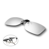 글라시야 사각형 및 원형 클립선글라스 15종, 사각 플립업 실버미러(겸용)