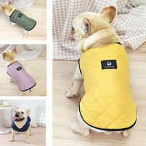 코코스튜디오 강아지옷 고양이 깔깔이 누빔 패딩 조끼, 코코 깔깔이 밍크털 패딩조끼/옐로우