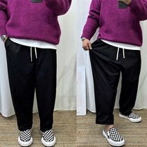 굿데이마이트 남성용 안감전체 융기모 와이드 밴딩 벌룬 배기팬츠 통바지 3color