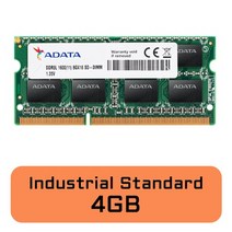 ADATA 산업용 RAM 스탠다드 저온용 DDR3L-1600 4GB 메모리 램 노트북용