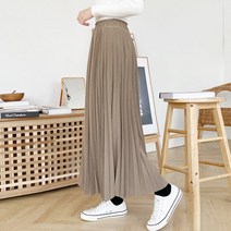 가비진 여성 밴딩 맞춤기장 주릉 롱 플리츠 스커트 치마 키작녀 키큰녀 빅사이즈까지