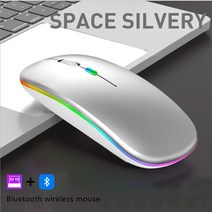 무선 마우스 블루투스 충전식 무선 마우스 2.4G USB LED PC 전화 애플 맥북 샤오미 삼성 화웨이 레노버 노, 06 Dual Mode