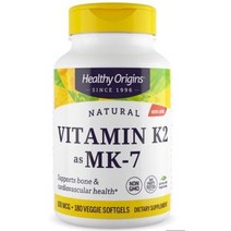 Healthy Origins 헬씨오리진 MK7 비타민 K2 100mcg 180캡슐, 180 Count (Pack of 1), 단품