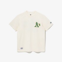 뉴에라 MLB 빅 페이즐리 오클랜드 애슬레틱스 반팔 티셔츠 아이보리 13086596