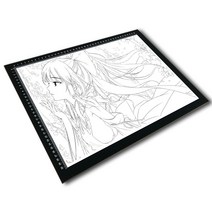 드로잉보드 패드 라이트박스 LED 전사지 웹툰 만화, A4 밝기 조절 USB 타입