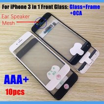 애플 아이폰 11 XR 6 6s 8 7 plus 8plus 콜드 프레스 3 in 1 전면 스크린 유리 프레임 OCA 접착제 + 이어, 03 6Plus Mix Color