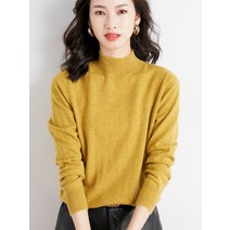 캐주얼니트웨어 겨울 가을 캐시미어 반목 스웨터 여성 와이드 루즈핏 빅사이즈 이너 티 미드 양털 2888906100