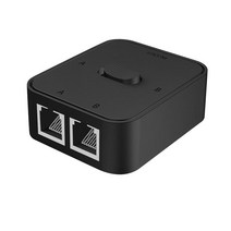RJ45 이더넷 인터넷 어댑터 2 포트 휴대하기 쉬운 2 in 1 Out 전기 간섭 없음 편리한 사용 컴퓨터 용 전원 공급 장치, 50x60x25mm, 임의의 색상, 플라스틱