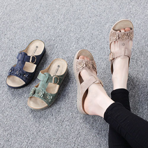 행텐 여성 푹신푹신 발편한 찍찍이 통굽 슬리퍼 HT-6611