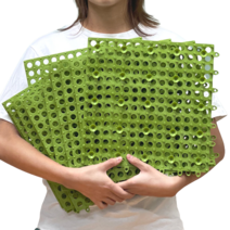 비즈하임 미끄럼방지 욕실매트 10장 흡반형, 그린