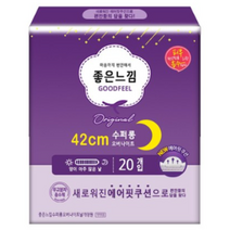 좋은느낌 수퍼 롱 오버나이트 날개형 생리대, 20개입, 1개