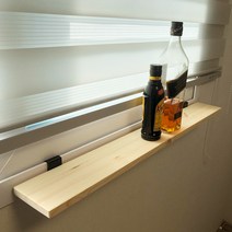 아키아 네이쳐 원목 창틀 선반 + 창틀 브라켓 2p, 길이100cm 폭27cm + 브라켓1쌍, 세트, 차콜브라운