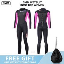 드라이슈트 웻슈트 다이빙슈트 잠수복 남성 3 네오프렌 서핑 스쿠버다이빙 슈트 스노클링 장비 수중 낚시, 12 1414 Rose Red Women_02 S