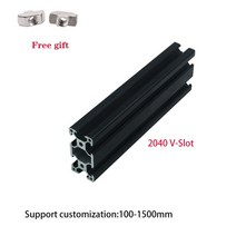 블랙 2040 V슬롯 알루미늄 프로파일 유럽 표준 100mm-1200mm 선형 3D프린터, 500mm