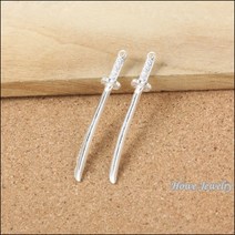 비즈공예 원석 패션 밝은 실버 일본 bushido 칼 펜던트 매력 유럽 팔찌 콜리어 DIY 쥬얼리 60059 70 개, 한개옵션0
