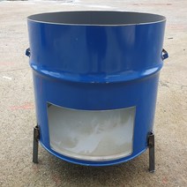 현장난로 드럼통난로 드럼통화덕 다리높이10cm 높이40cm 지름58cm, 1