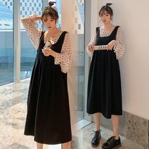 스타일리시한 여성복 쉬폰 레깅스+멜빵 스커트 투피스 임부복
