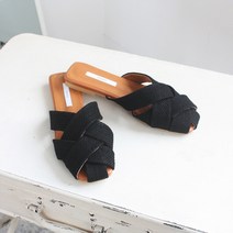 코지 베이직 라탄 짜임 스트랩 데일리 여름 뮬 슬리퍼