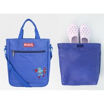 캡틴아메리카 남아 신발주머니 블루 더스트백 학원 보조가방 실내화 캐릭터디자인 활용도
