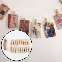 벽 사진 꾸미기 노끈 걸이 집게 세트 인테리어 줄 폴라로이드