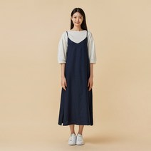 [JAJU/자주] 여 베이직 레이어드 원피스_네이비