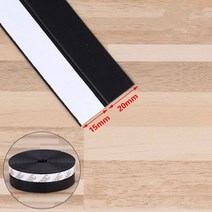 1m 실리카 씰링 스트립 유리창 방음 접착 절연 방풍 문 바닥 테이프, Black 15X20MM