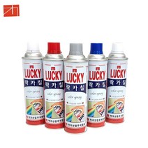 럭키 락카 스프레이 페인트 건축용 방청코팅제 목재 철재 공예 산업현장 가정 420L, 국방390
