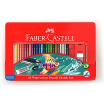 파버카스텔 수채 틴케이스 색연필, 48색, 1개