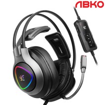 앱코 N950 하드웨어 EQ 가상 7.1 RGB 진동 게이밍 헤드셋, 블랙
