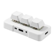 MK321-Pro 3 키 미니 맞춤형 키보드 기계 스위치 USB 2.4G BT 연결 사무실 게임 멀티미디어, [01] 블루 스위치, [01] WHITE, 01 WHITE