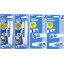 플러스 수정테이프 4개 (테이프 or 리필) PLUS WH-605 WH-604 WH-605R-2P WH-604R-2P, 블루 테이프 2개 + 블루 리필  2개